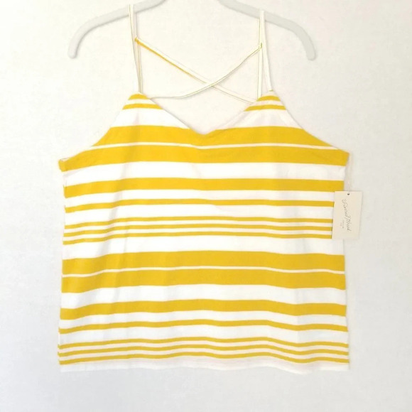 NEW Universal Thread & Co Tank Top Women's Large Squash Stripe Cami Cross Back - Picture 4 of 9